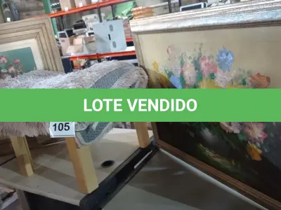 LOTE 105 - 01 TAPETE, 02 QUADROS E 01 MESA DE CENTRO SEM TAMPO. (NO ESTADO) ATENÇÃO! FAZER A VISITAÇÃO ANTES DE ARREMATAR, NÃO SABEMOS SE FUNCIONA, LEILÃO NÃO TEM GARANTIA E NEM DEVOLUÇÃO, SUJEITO A POSSÍVEIS AVARIAS VISÍVEIS/OCULTAS E/OU AUSÊNCIA DE COMPONENTES.