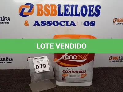 LOTE 079 - 01 LATA DE TINTA ECONÔMICA DE 16L NA COR BRANCO NEVE MARCA RENOCRIL. (NO ESTADO) ATENÇÃO! FAZER A VISITAÇÃO ANTES DE ARREMATAR, NÃO SABEMOS SE FUNCIONA, LEILÃO NÃO TEM GARANTIA E NEM DEVOLUÇÃO, SUJEITO A POSSÍVEIS AVARIAS VISÍVEIS/OCULTAS E/OU AUSÊNCIA DE COMPONENTES.