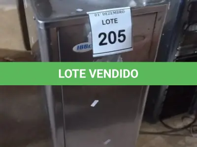 LOTE 205 - 01 BEBEDOURO EM INOX MARCA IBBL. (NO ESTADO) ATENÇÃO! FAZER A VISITAÇÃO ANTES DE ARREMATAR, NÃO SABEMOS SE FUNCIONA, LEILÃO NÃO TEM GARANTIA E NEM DEVOLUÇÃO, SUJEITO A POSSÍVEIS AVARIAS VISÍVEIS/OCULTAS E/OU AUSÊNCIA DE COMPONENTES.