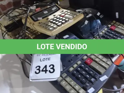LOTE 343 - 05 CALCULADORAS COMERCIAIS. (NO ESTADO) ATENÇÃO! FAZER A VISITAÇÃO ANTES DE ARREMATAR, NÃO SABEMOS SE FUNCIONA, LEILÃO NÃO TEM GARANTIA E NEM DEVOLUÇÃO, SUJEITO A POSSÍVEIS AVARIAS VISÍVEIS/OCULTAS E/OU AUSÊNCIA DE COMPONENTES.
