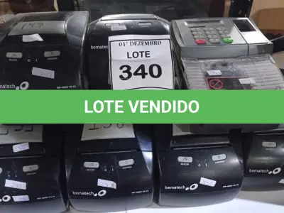 LOTE 340 - 01 RELÓGIO DE PONTO E 10 IMPRESSORAS DE CUPOM MARCA BEMATECH PARA RETIRADA DE PEÇAS. (NO ESTADO) ATENÇÃO! FAZER A VISITAÇÃO ANTES DE ARREMATAR, NÃO SABEMOS SE FUNCIONA, LEILÃO NÃO TEM GARANTIA E NEM DEVOLUÇÃO, SUJEITO A POSSÍVEIS AVARIAS VISÍVEIS/OCULTAS E/OU AUSÊNCIA DE COMPONENTES.