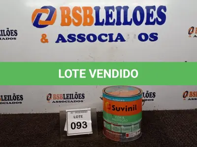 LOTE 093 - 01 LATA DE TINTA ESMALTE DE 3,6L NA COR BRILHANTE VERMELHO MARCA SUVINIL. (NO ESTADO) ATENÇÃO! FAZER A VISITAÇÃO ANTES DE ARREMATAR, NÃO SABEMOS SE FUNCIONA, LEILÃO NÃO TEM GARANTIA E NEM DEVOLUÇÃO, SUJEITO A POSSÍVEIS AVARIAS VISÍVEIS/OCULTAS E/OU AUSÊNCIA DE COMPONENTES.