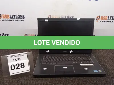 LOTE 028 - 01 NOTEBOOK MARCA DELL SÉRIE VOSTRO. (NO ESTADO) ATENÇÃO! FAZER A VISITAÇÃO ANTES DE ARREMATAR, NÃO SABEMOS SE FUNCIONA, LEILÃO NÃO TEM GARANTIA E NEM DEVOLUÇÃO, SUJEITO A POSSÍVEIS AVARIAS VISÍVEIS/OCULTAS E/OU AUSÊNCIA DE COMPONENTES.