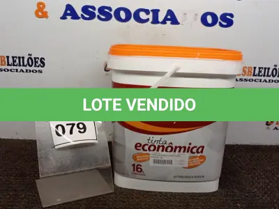LOTE 079 - 01 LATA DE TINTA ECONÔMICA DE 16L NA COR BRANCO NEVE MARCA RENOCRIL. (NO ESTADO) ATENÇÃO! FAZER A VISITAÇÃO ANTES DE ARREMATAR, NÃO SABEMOS SE FUNCIONA, LEILÃO NÃO TEM GARANTIA E NEM DEVOLUÇÃO, SUJEITO A POSSÍVEIS AVARIAS VISÍVEIS/OCULTAS E/OU AUSÊNCIA DE COMPONENTES.