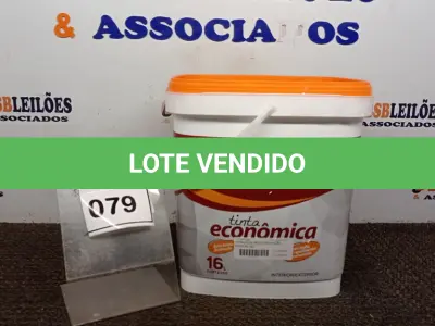 LOTE 079 - 01 LATA DE TINTA ECONÔMICA DE 16L NA COR BRANCO NEVE MARCA RENOCRIL. (NO ESTADO) ATENÇÃO! FAZER A VISITAÇÃO ANTES DE ARREMATAR, NÃO SABEMOS SE FUNCIONA, LEILÃO NÃO TEM GARANTIA E NEM DEVOLUÇÃO, SUJEITO A POSSÍVEIS AVARIAS VISÍVEIS/OCULTAS E/OU AUSÊNCIA DE COMPONENTES.