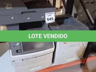 LOTE 045 - 02 IMPRESSORAS MARCA LEXMARK. (NO ESTADO) ATENÇÃO! FAZER A VISITAÇÃO ANTES DE ARREMATAR, NÃO SABEMOS SE FUNCIONA, LEILÃO NÃO TEM GARANTIA E NEM DEVOLUÇÃO, SUJEITO A POSSÍVEIS AVARIAS VISÍVEIS/OCULTAS E/OU AUSÊNCIA DE COMPONENTES.