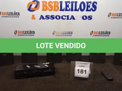 LOTE 181 - 01 CONJUNTO DE SOM AMBIENTE MARCA FRAHM. (NO ESTADO) ATENÇÃO! FAZER A VISITAÇÃO ANTES DE ARREMATAR, NÃO SABEMOS SE FUNCIONA, LEILÃO NÃO TEM GARANTIA E NEM DEVOLUÇÃO, SUJEITO A POSSÍVEIS AVARIAS VISÍVEIS/OCULTAS E/OU AUSÊNCIA DE COMPONENTES.