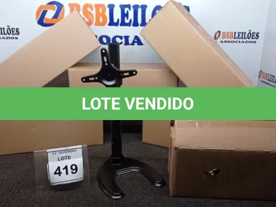 LOTE 419 - 01 CAIXA COM 06 SUPORTES PARA MONITORES MARCA DATEN. (NO ESTADO) ATENÇÃO! FAZER A VISITAÇÃO ANTES DE ARREMATAR, NÃO SABEMOS SE FUNCIONA, LEILÃO NÃO TEM GARANTIA E NEM DEVOLUÇÃO, SUJEITO A POSSÍVEIS AVARIAS VISÍVEIS/OCULTAS E/OU AUSÊNCIA DE COMPONENTES.