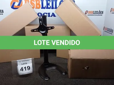 LOTE 419 - 01 CAIXA COM 06 SUPORTES PARA MONITORES MARCA DATEN. (NO ESTADO) ATENÇÃO! FAZER A VISITAÇÃO ANTES DE ARREMATAR, NÃO SABEMOS SE FUNCIONA, LEILÃO NÃO TEM GARANTIA E NEM DEVOLUÇÃO, SUJEITO A POSSÍVEIS AVARIAS VISÍVEIS/OCULTAS E/OU AUSÊNCIA DE COMPONENTES.