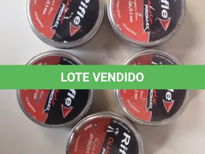 LOTE 415 - 01 LOTE COM 7 CAIXAS CHUMBINHO DIABOLÔ PRO MAX 5.5MM. (NO ESTADO) ATENÇÃO! FAZER A VISITAÇÃO ANTES DE ARREMATAR, NÃO SABEMOS SE FUNCIONA, LEILÃO NÃO TEM GARANTIA E NEM DEVOLUÇÃO, SUJEITO A POSSÍVEIS AVARIAS VISÍVEIS/OCULTAS E/OU AUSÊNCIA DE COMPONENTES.