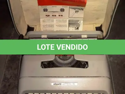 LOTE 442 - 01 MÁQUINA DE ESCREVER ANTIGA OLIVETT LETTERA 35. (NO ESTADO) ATENÇÃO! FAZER A VISITAÇÃO ANTES DE ARREMATAR, NÃO SABEMOS SE FUNCIONA, LEILÃO NÃO TEM GARANTIA E NEM DEVOLUÇÃO, SUJEITO A POSSÍVEIS AVARIAS VISÍVEIS/OCULTAS E/OU AUSÊNCIA DE COMPONENTES.