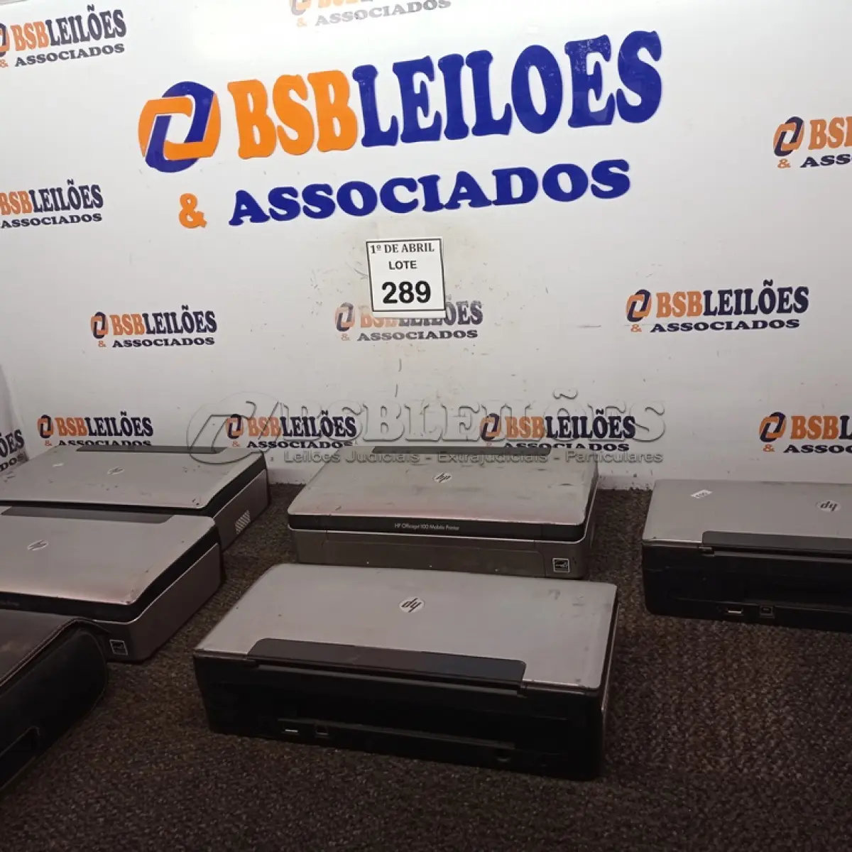 LOTE 289 - 06 IMPRESSORAS HP OFFICEJET100. (NO ESTADO) ATENÇÃO! FAZER A VISITAÇÃO ANTES DE ARREMATAR, NÃO SABEMOS SE FUNCIONA. LEILÃO NÃO TEM GARANTIA E NEM DEVOLUÇÃO, SUJEITO A POSSÍVEIS AVARIAS VISÍVEIS/OCULTAS E/OU AUSÊNCIA DE COMPONENTES.