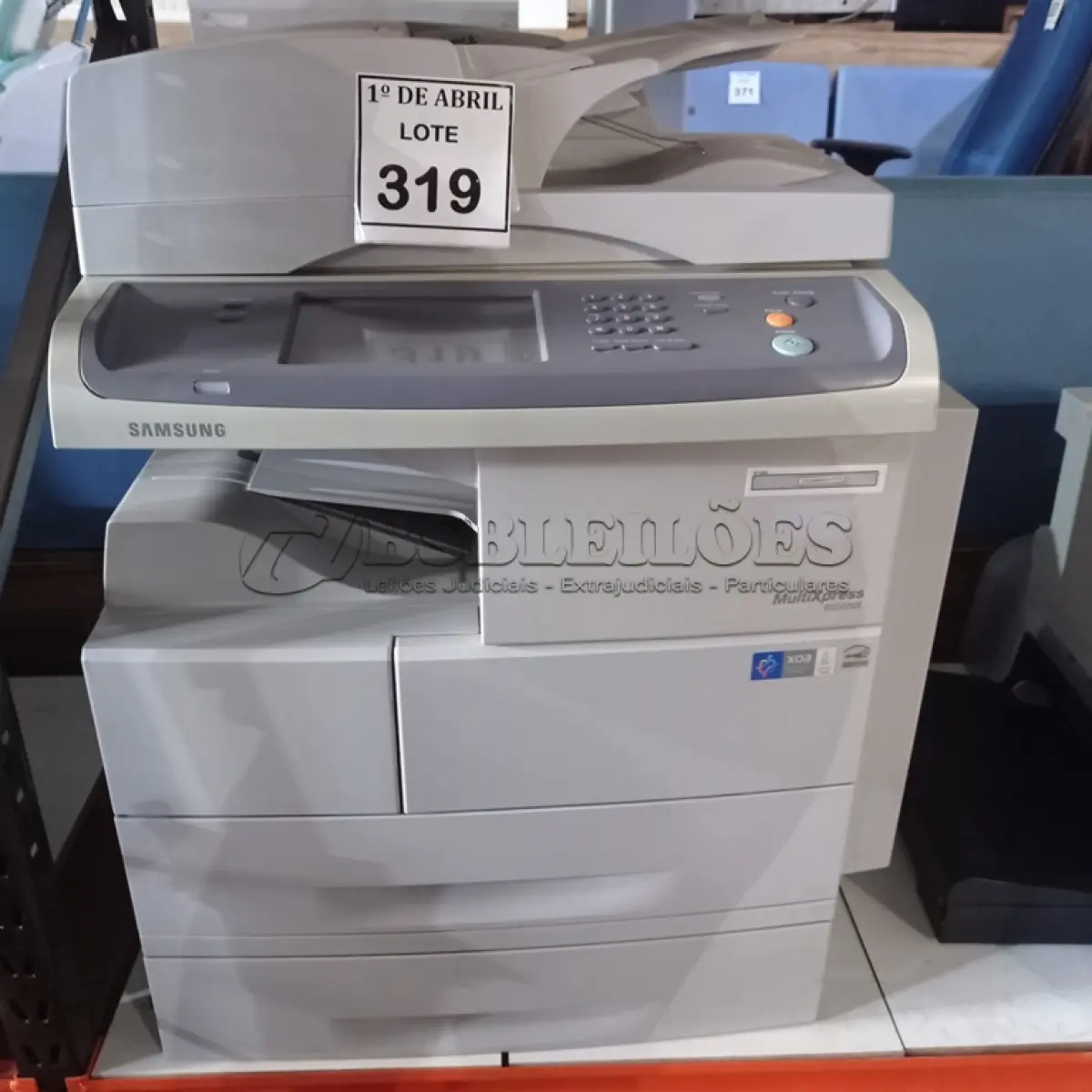 LOTE 319 - 01 IMPRESSORA SAMSUNG MULTIXPRESS 6555NX. (NO ESTADO) ATENÇÃO! FAZER A VISITAÇÃO ANTES DE ARREMATAR, NÃO SABEMOS SE FUNCIONA. LEILÃO NÃO TEM GARANTIA E NEM DEVOLUÇÃO, SUJEITO A POSSÍVEIS AVARIAS VISÍVEIS/OCULTAS E/OU AUSÊNCIA DE COMPONENTES.