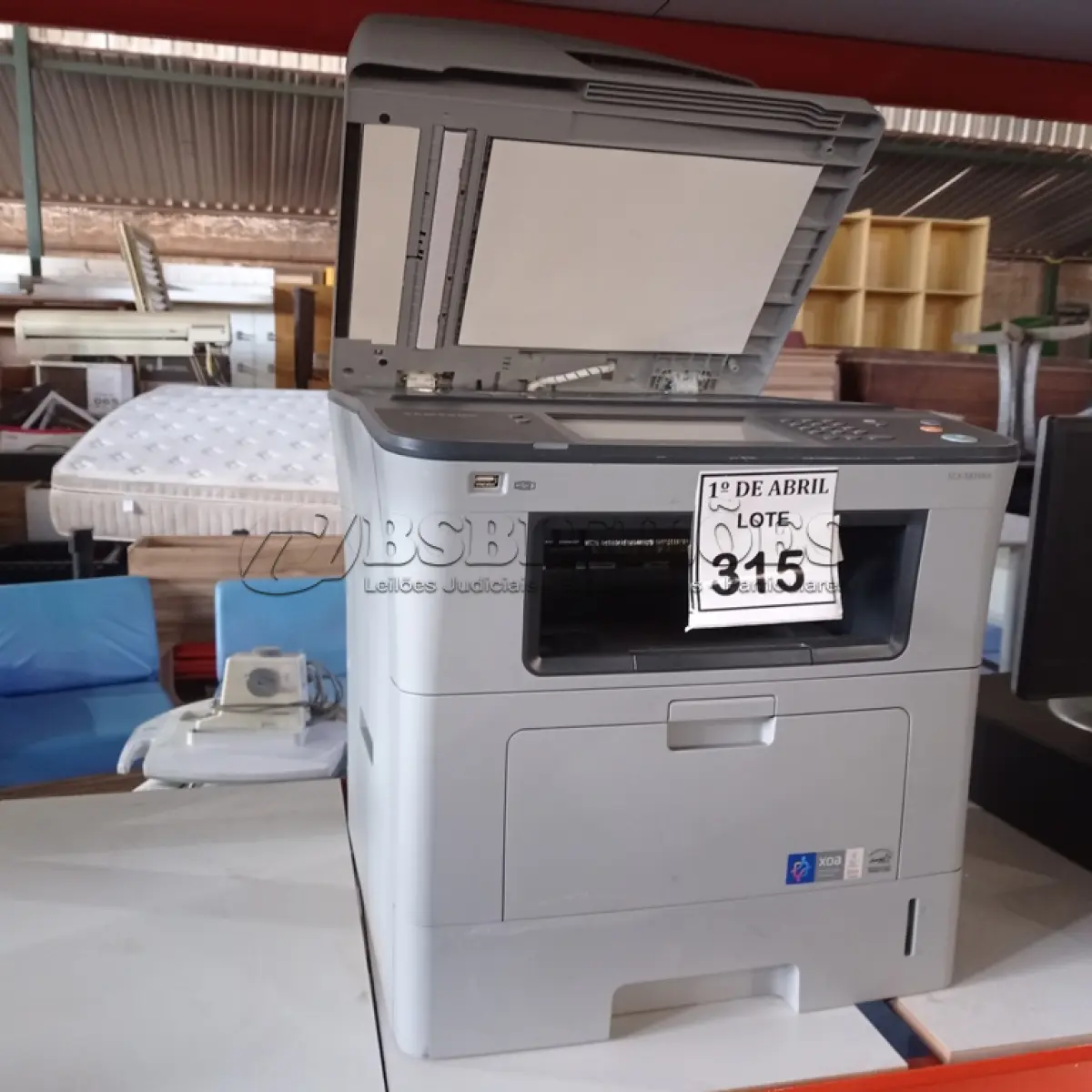 LOTE 315 - 01 IMPRESSORA SAMSUNG SCX5835NX. (NO ESTADO) ATENÇÃO! FAZER A VISITAÇÃO ANTES DE ARREMATAR, NÃO SABEMOS SE FUNCIONA. LEILÃO NÃO TEM GARANTIA E NEM DEVOLUÇÃO, SUJEITO A POSSÍVEIS AVARIAS VISÍVEIS/OCULTAS E/OU AUSÊNCIA DE COMPONENTES.