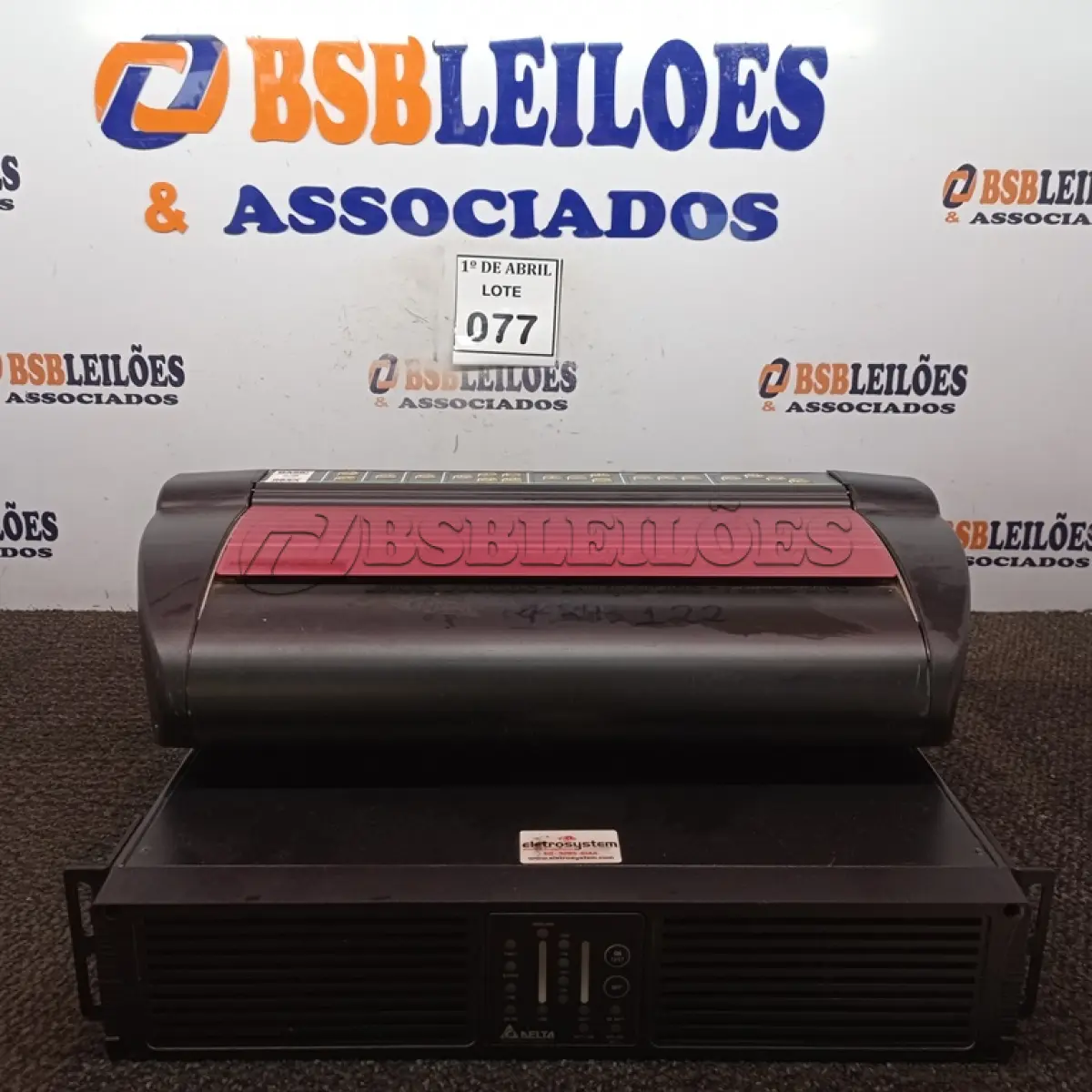 LOTE 077 - 01 IMPRESSORA BRAILE MARCA INDEX E 01 ESTABILIZADOR DELTA. (NO ESTADO) ATENÇÃO! FAZER A VISITAÇÃO ANTES DE ARREMATAR, NÃO SABEMOS SE FUNCIONA. LEILÃO NÃO TEM GARANTIA E NEM DEVOLUÇÃO, SUJEITO A POSSÍVEIS AVARIAS VISÍVEIS/OCULTAS E/OU AUSÊNCIA DE COMPONENTES.