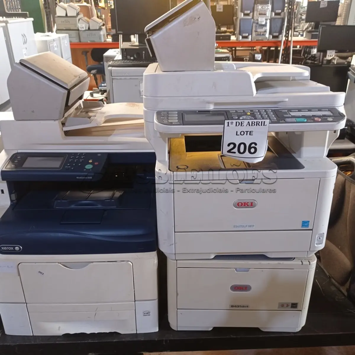 LOTE 206 - 01 LOTE COM IMPRESSORAS DIVERSAS. (NO ESTADO) ATENÇÃO! FAZER A VISITAÇÃO ANTES DE ARREMATAR, NÃO SABEMOS SE FUNCIONA. LEILÃO NÃO TEM GARANTIA E NEM DEVOLUÇÃO, SUJEITO A POSSÍVEIS AVARIAS VISÍVEIS/OCULTAS E/OU AUSÊNCIA DE COMPONENTES.