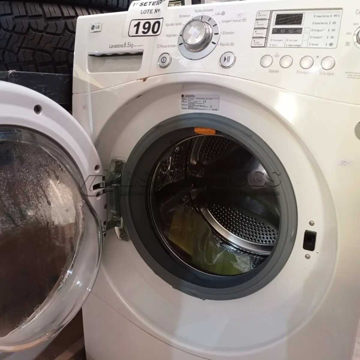 LOTE 190 - 01 LAVADORA 8.5KG MARCA LG 220V. (NO ESTADO) ATENÇÃO! FAZER A VISITAÇÃO ANTES DE ARREMATAR, NÃO SABEMOS SE FUNCIONA. LEILÃO NÃO TEM GARANTIA E NEM DEVOLUÇÃO, SUJEITO A POSSÍVEIS AVARIAS VISÍVEIS/OCULTAS E/OU AUSÊNCIA DE COMPONENTES.