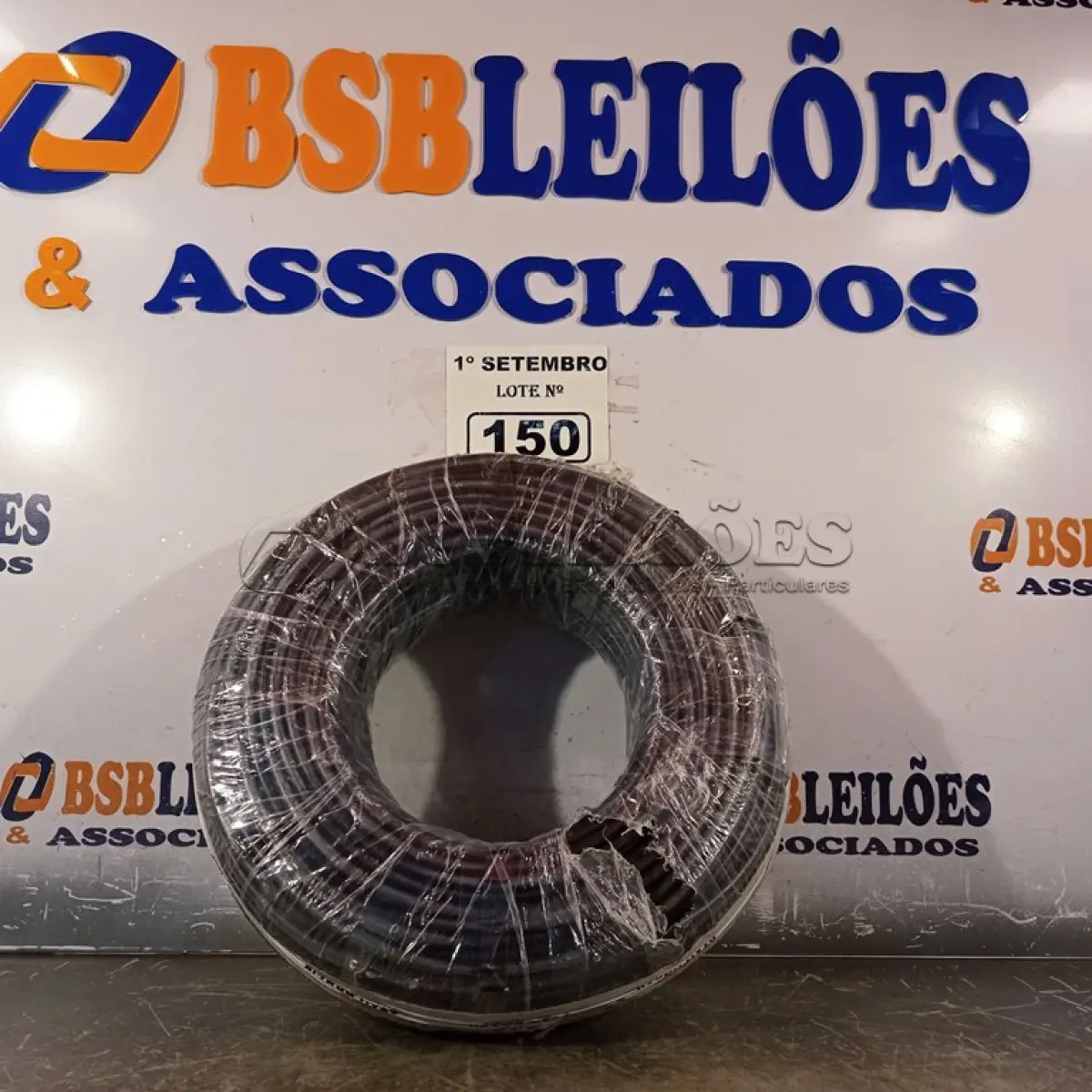 LOTE 150 - 01 ROLO DE CABO FLEXÍVEL 100M 10MM NA COR PRETA. (NO ESTADO) ATENÇÃO! FAZER A VISITAÇÃO ANTES DE ARREMATAR, NÃO SABEMOS SE FUNCIONA. LEILÃO NÃO TEM GARANTIA E NEM DEVOLUÇÃO, SUJEITO A POSSÍVEIS AVARIAS VISÍVEIS/OCULTAS E/OU AUSÊNCIA DE COMPONENTES.