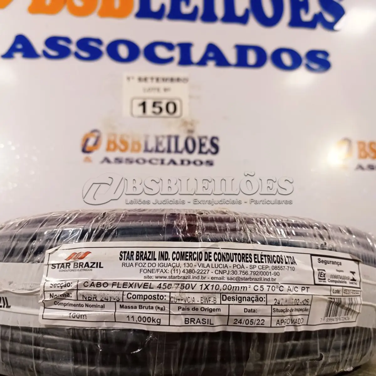 LOTE 150 - 01 ROLO DE CABO FLEXÍVEL 100M 10MM NA COR PRETA. (NO ESTADO) ATENÇÃO! FAZER A VISITAÇÃO ANTES DE ARREMATAR, NÃO SABEMOS SE FUNCIONA. LEILÃO NÃO TEM GARANTIA E NEM DEVOLUÇÃO, SUJEITO A POSSÍVEIS AVARIAS VISÍVEIS/OCULTAS E/OU AUSÊNCIA DE COMPONENTES.