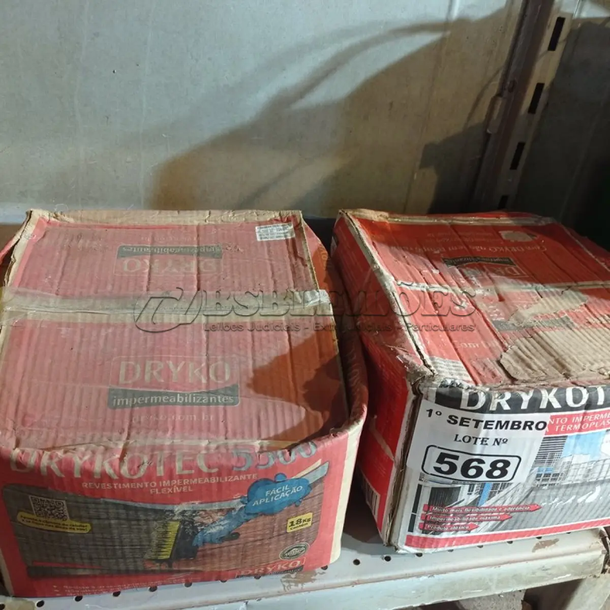 LOTE 568 - 02 CAIXAS DE ARGAMASSA POLIMÉRICA DRYKOTEC 18KG SENDO 7700/5500. (NO ESTADO) ATENÇÃO! FAZER A VISITAÇÃO ANTES DE ARREMATAR, NÃO SABEMOS SE FUNCIONA. LEILÃO NÃO TEM GARANTIA E NEM DEVOLUÇÃO, SUJEITO A POSSÍVEIS AVARIAS VISÍVEIS/OCULTAS E/OU AUSÊNCIA DE COMPONENTES.