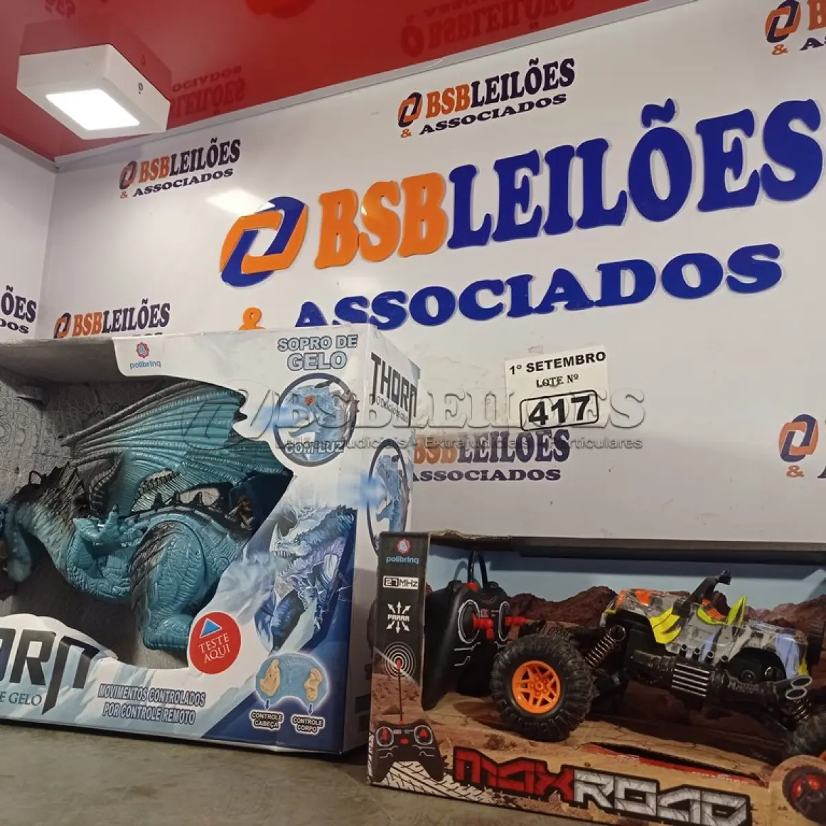 LOTE 417 - 01 CARRINHO DE CONTROLE REMOTO E 01 DRAGÃO DE GELO THORN. (NO ESTADO) ATENÇÃO! FAZER A VISITAÇÃO ANTES DE ARREMATAR, NÃO SABEMOS SE FUNCIONA. LEILÃO NÃO TEM GARANTIA E NEM DEVOLUÇÃO, SUJEITO A POSSÍVEIS AVARIAS VISÍVEIS/OCULTAS E/OU AUSÊNCIA DE COMPONENTES.