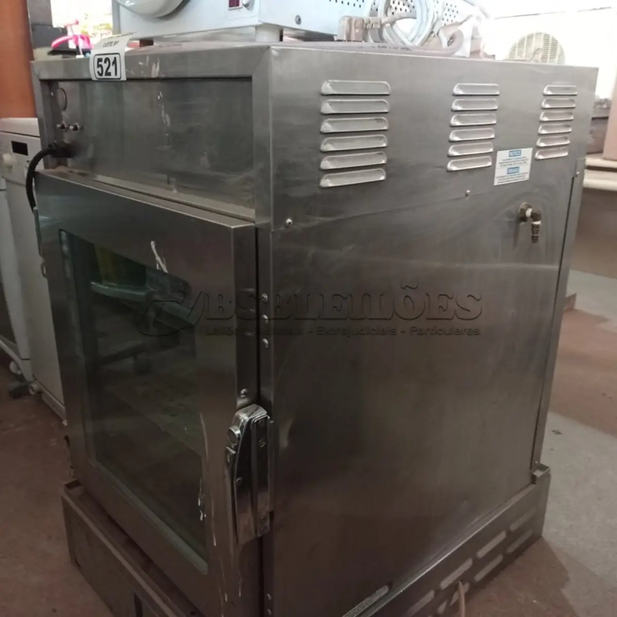 LOTE 521 - 01 ESTUFA INDUSTRIAL EM INOX. (NO ESTADO) ATENÇÃO! FAZER A VISITAÇÃO ANTES DE ARREMATAR, NÃO SABEMOS SE FUNCIONA. LEILÃO NÃO TEM GARANTIA E NEM DEVOLUÇÃO, SUJEITO A POSSÍVEIS AVARIAS VISÍVEIS/OCULTAS E/OU AUSÊNCIA DE COMPONENTES.