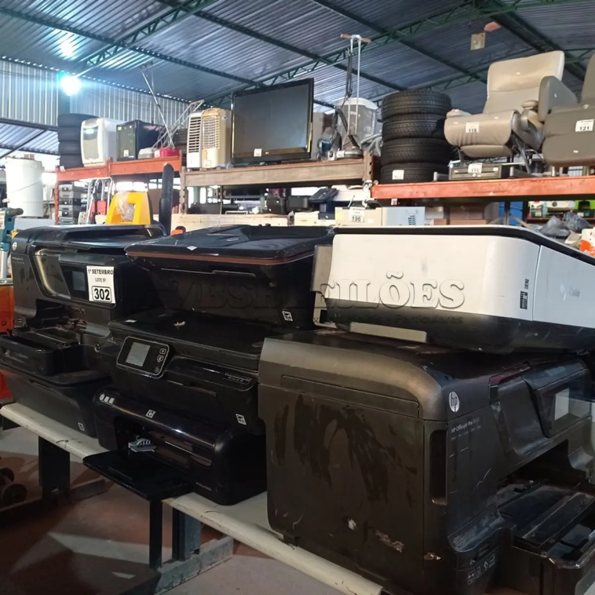 LOTE 302 - 10 IMPRESSORAS MARCAS E MODELOS DIVERSOS PARA RETIRADA DE PEÇAS. (NO ESTADO) ATENÇÃO! FAZER A VISITAÇÃO ANTES DE ARREMATAR, NÃO SABEMOS SE FUNCIONA. LEILÃO NÃO TEM GARANTIA E NEM DEVOLUÇÃO, SUJEITO A POSSÍVEIS AVARIAS VISÍVEIS/OCULTAS E/OU AUSÊNCIA DE COMPONENTES.