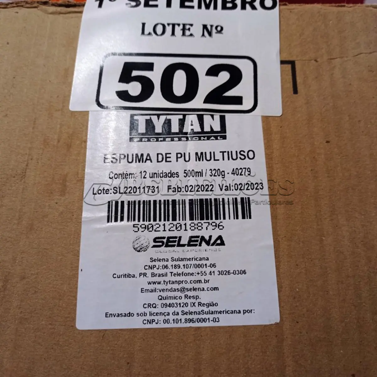 LOTE 502 - 12 TUBOS DE ESPUMA PU MULTIUSO TYTAN. (NO ESTADO) ATENÇÃO! FAZER A VISITAÇÃO ANTES DE ARREMATAR, NÃO SABEMOS SE FUNCIONA. LEILÃO NÃO TEM GARANTIA E NEM DEVOLUÇÃO, SUJEITO A POSSÍVEIS AVARIAS VISÍVEIS/OCULTAS E/OU AUSÊNCIA DE COMPONENTES.