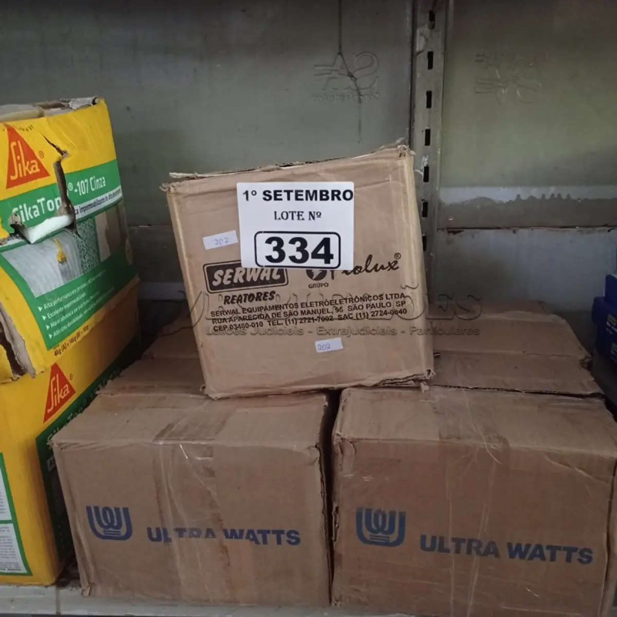 LOTE 334 - 06 CAIXAS DE REATORES PARA LÂMPADAS DE VAPOR METÁLICO 150W. (NO ESTADO) ATENÇÃO! FAZER A VISITAÇÃO ANTES DE ARREMATAR, NÃO SABEMOS SE FUNCIONA. LEILÃO NÃO TEM GARANTIA E NEM DEVOLUÇÃO, SUJEITO A POSSÍVEIS AVARIAS VISÍVEIS/OCULTAS E/OU AUSÊNCIA DE COMPONENTES.
