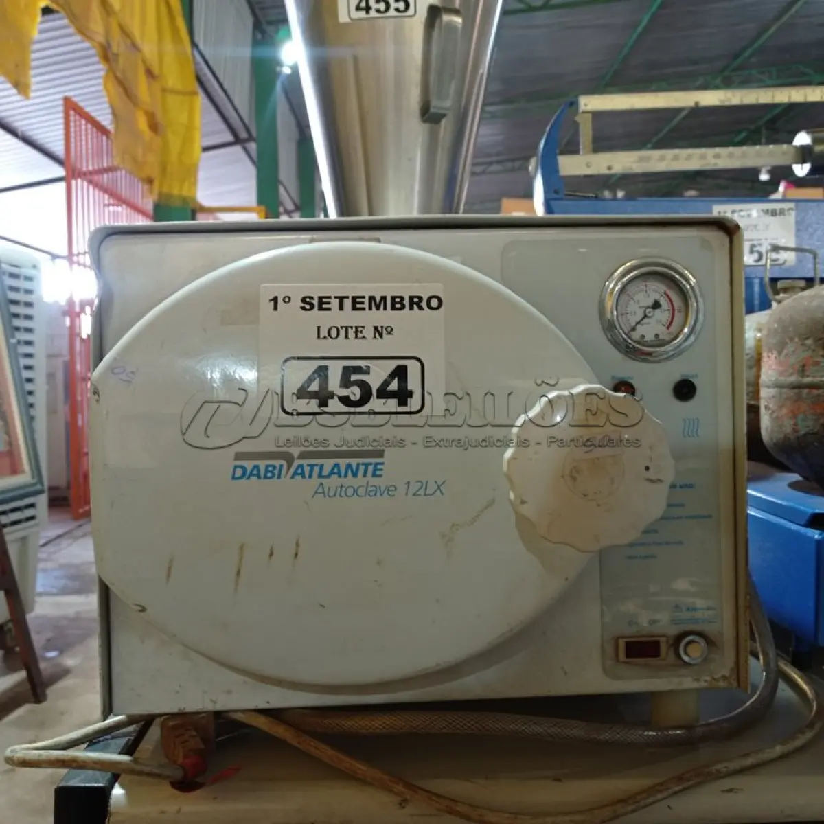 LOTE 454 - 01 AUTOCLAVE DABIATLANTE 12LX. (NO ESTADO) ATENÇÃO! FAZER A VISITAÇÃO ANTES DE ARREMATAR, NÃO SABEMOS SE FUNCIONA. LEILÃO NÃO TEM GARANTIA E NEM DEVOLUÇÃO, SUJEITO A POSSÍVEIS AVARIAS VISÍVEIS/OCULTAS E/OU AUSÊNCIA DE COMPONENTES.