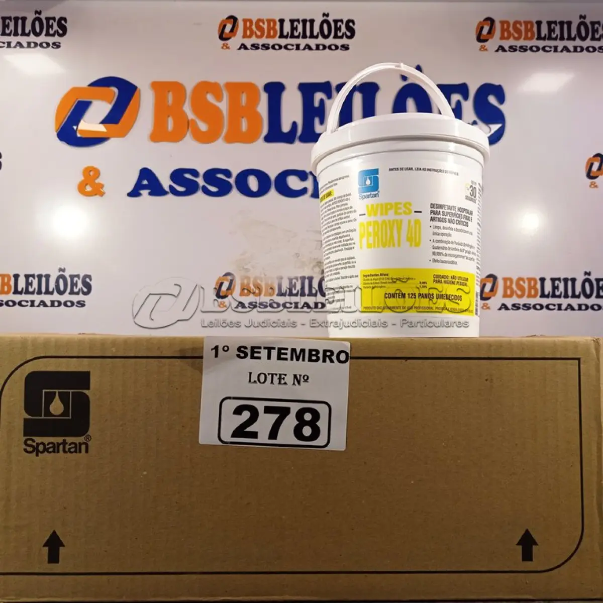 LOTE 278 - 01 CAIXA DE PEROXY 4D, DESINFETANTE HOSPITALAR PARA SUPERFÍCIES FIXAS E ARTIGOS NÃO CRÍTICOS COM 06 POTES CADA. (NO ESTADO) ATENÇÃO! FAZER A VISITAÇÃO ANTES DE ARREMATAR, NÃO SABEMOS SE FUNCIONA. LEILÃO NÃO TEM GARANTIA E NEM DEVOLUÇÃO, SUJEITO A POSSÍVEIS AVARIAS VISÍVEIS/OCULTAS E/OU AUSÊNCIA DE COMPONENTES.