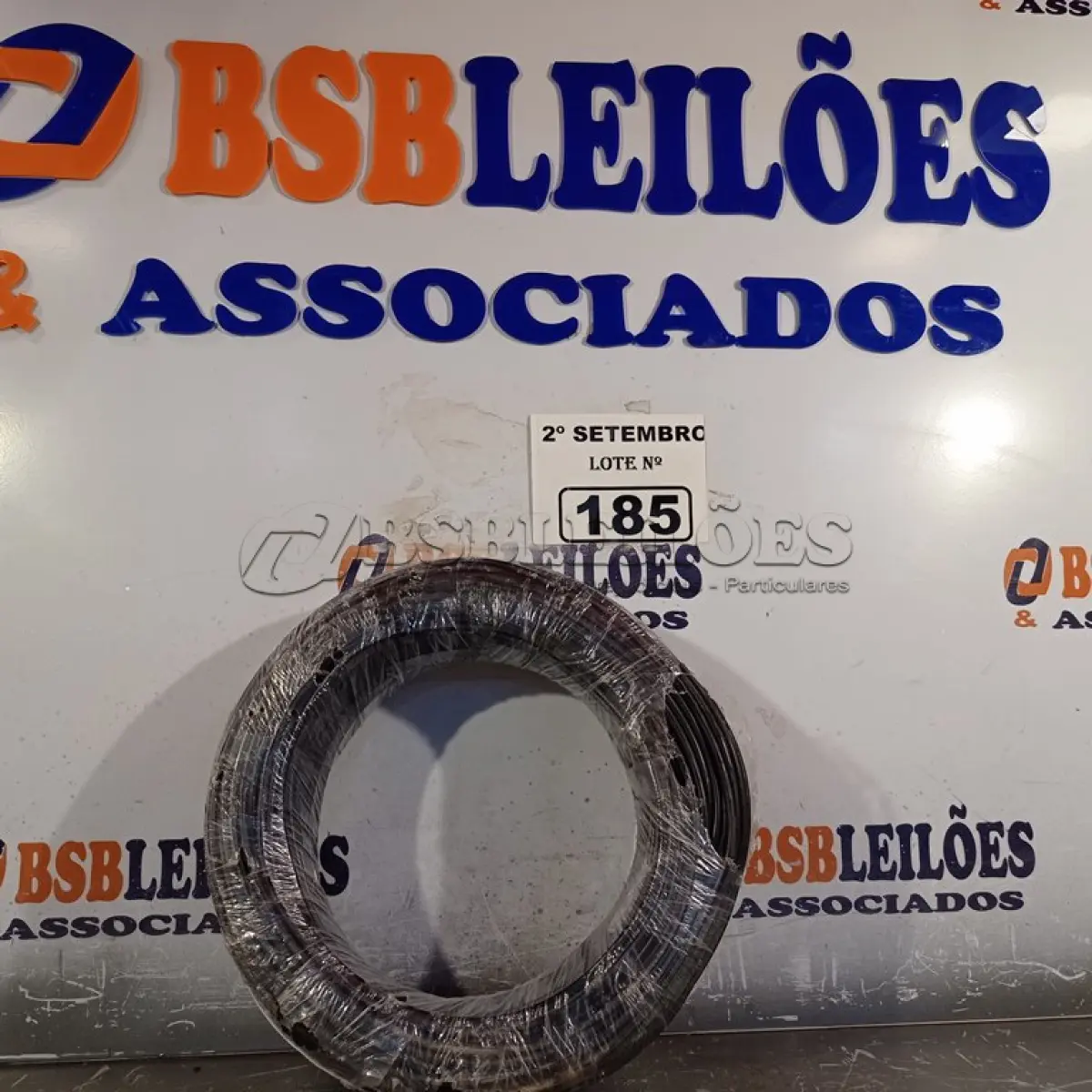 LOTE 185 - 01 ROLO DE CABO FLEXÍVEL 100M 1X4MM NA COR PRETA(NOVO). (NO ESTADO) ATENÇÃO! FAZER A VISITAÇÃO ANTES DE ARREMATAR, NÃO SABEMOS SE FUNCIONA. LEILÃO NÃO TEM GARANTIA E NEM DEVOLUÇÃO, SUJEITO A POSSÍVEIS AVARIAS VISÍVEIS/OCULTAS E/OU AUSÊNCIA DE COMPONENTES.