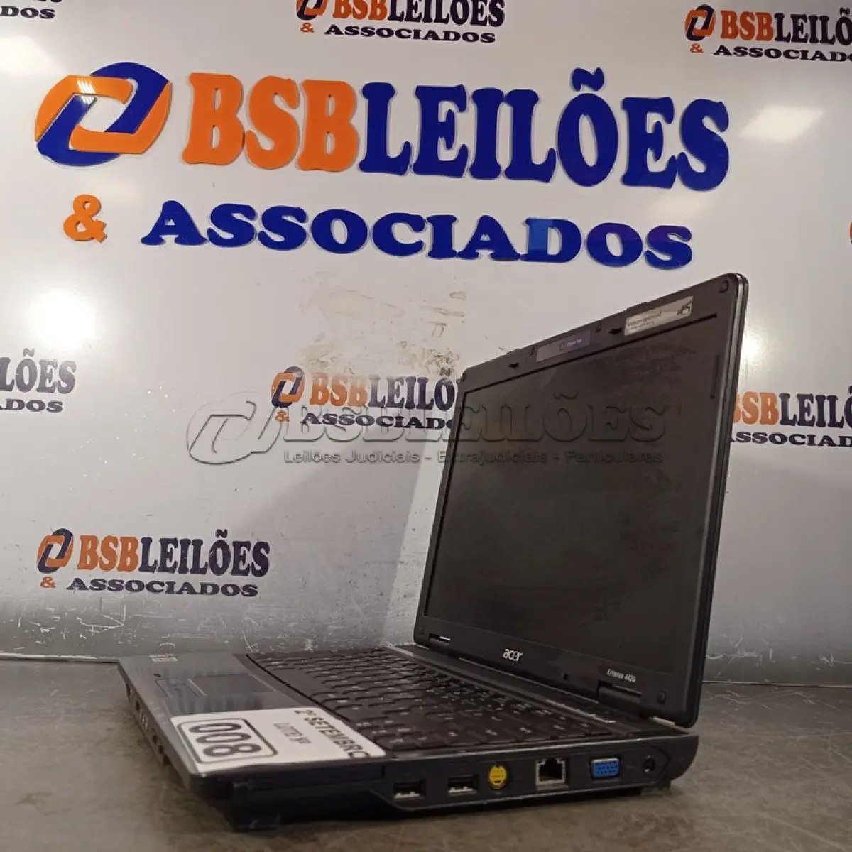 LOTE 008 - 01 NOTEBOOK MARCA ACER MODELO EXTENSA 4420. (NO ESTADO) ATENÇÃO! FAZER A VISITAÇÃO ANTES DE ARREMATAR, NÃO SABEMOS SE FUNCIONA. LEILÃO NÃO TEM GARANTIA E NEM DEVOLUÇÃO, SUJEITO A POSSÍVEIS AVARIAS VISÍVEIS/OCULTAS E/OU AUSÊNCIA DE COMPONENTES.