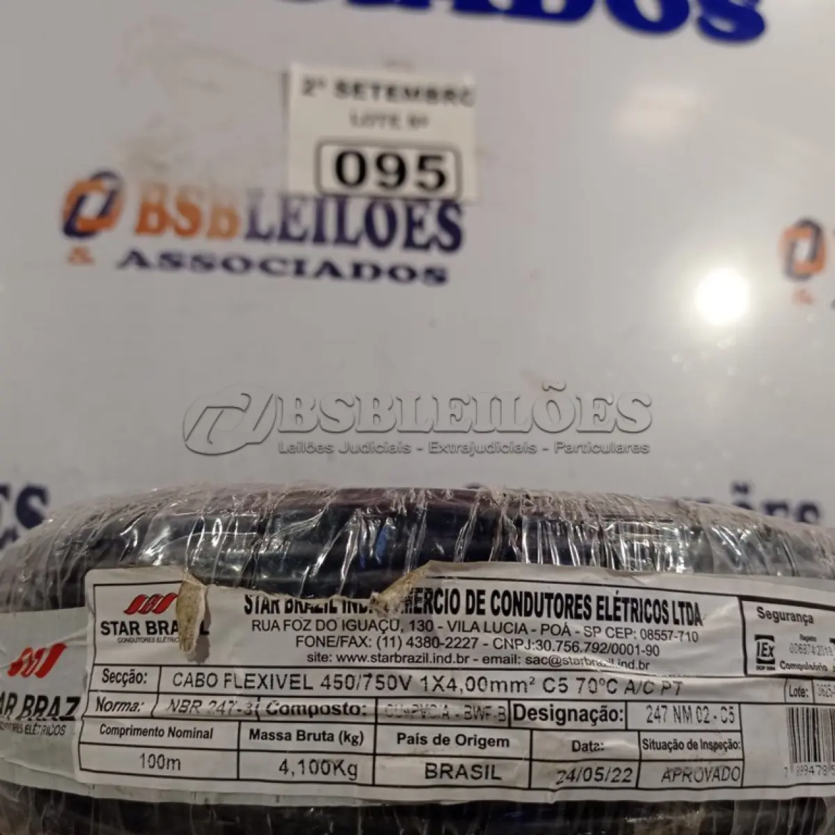 LOTE 095 - 01 ROLO DE CABO FLEXÍVEL 100M 1X4MM NA COR PRETA(NOVO). (NO ESTADO) ATENÇÃO! FAZER A VISITAÇÃO ANTES DE ARREMATAR, NÃO SABEMOS SE FUNCIONA. LEILÃO NÃO TEM GARANTIA E NEM DEVOLUÇÃO, SUJEITO A POSSÍVEIS AVARIAS VISÍVEIS/OCULTAS E/OU AUSÊNCIA DE COMPONENTES.