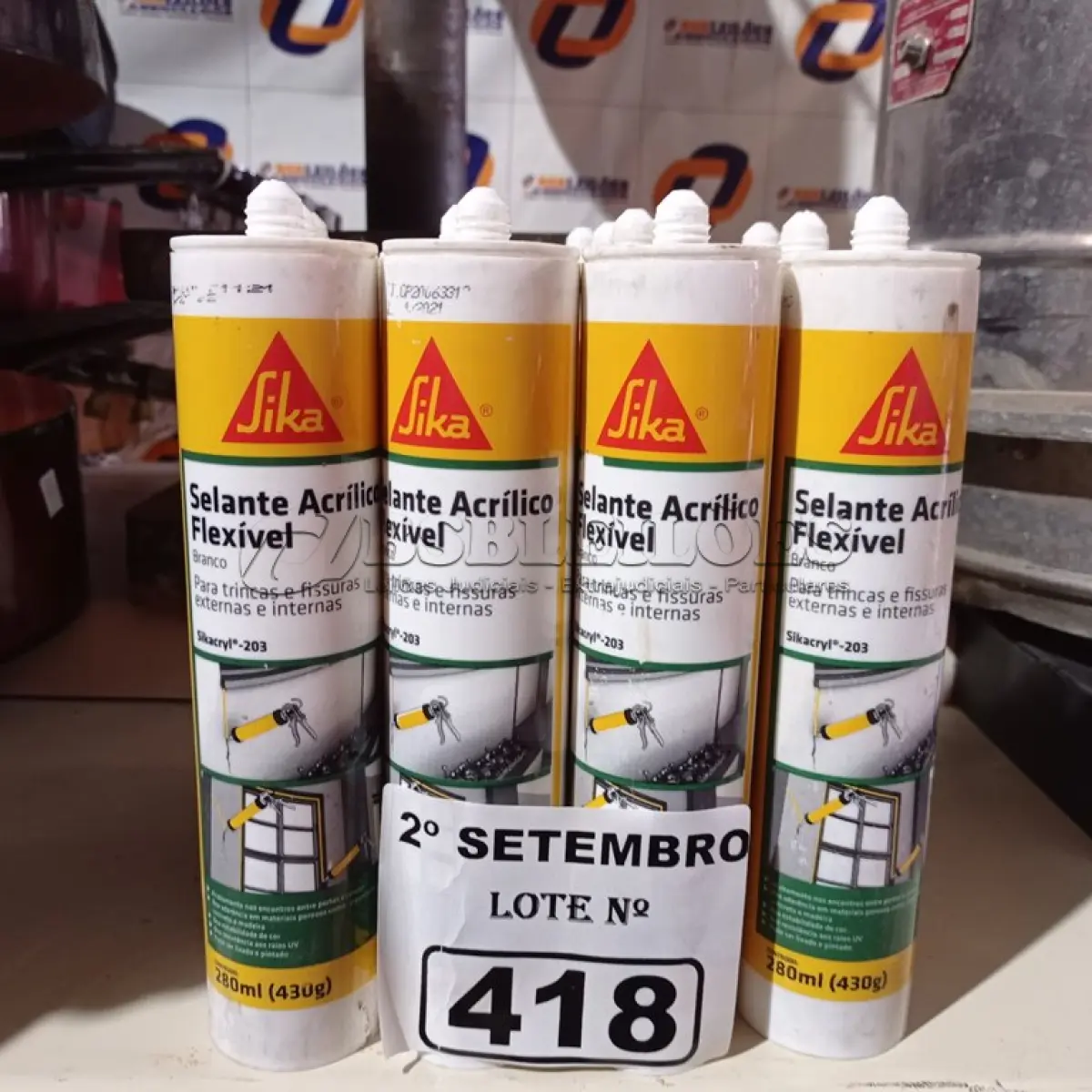 LOTE 418 - 13 TUBOS DE SELANTE ACRÍLICO FLEXÍVEL. (NO ESTADO) ATENÇÃO! FAZER A VISITAÇÃO ANTES DE ARREMATAR, NÃO SABEMOS SE FUNCIONA. LEILÃO NÃO TEM GARANTIA E NEM DEVOLUÇÃO, SUJEITO A POSSÍVEIS AVARIAS VISÍVEIS/OCULTAS E/OU AUSÊNCIA DE COMPONENTES.