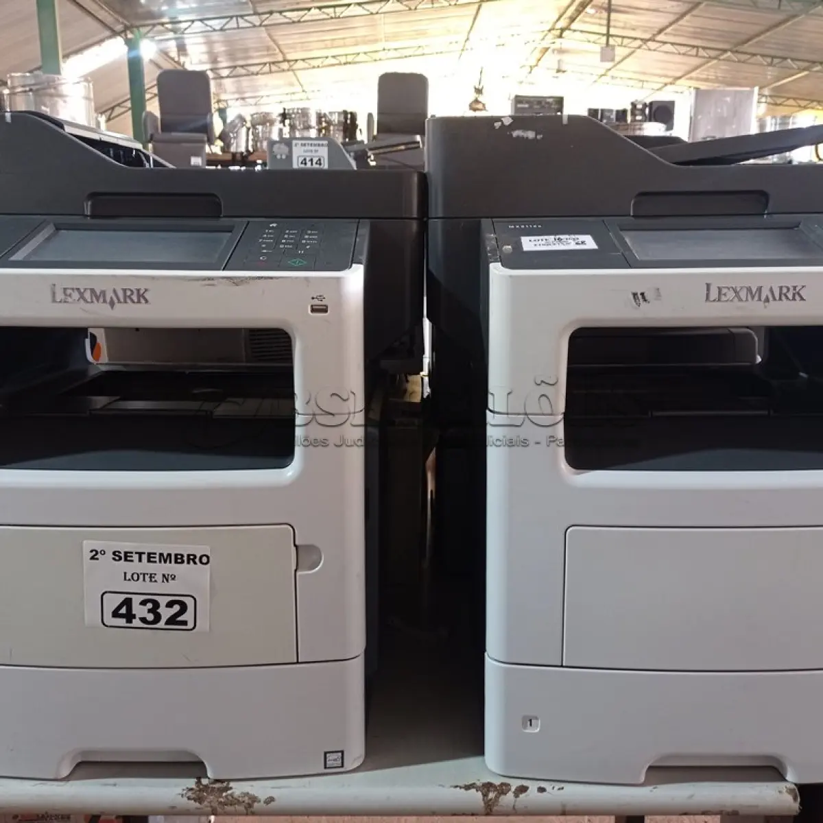 LOTE 432 - 06 IMPRESSORAS SENDO 02 MULTIFUNCIONAL MARCA LEXMARK MODELO MX 611-DE. (NO ESTADO) ATENÇÃO! FAZER A VISITAÇÃO ANTES DE ARREMATAR, NÃO SABEMOS SE FUNCIONA. LEILÃO NÃO TEM GARANTIA E NEM DEVOLUÇÃO, SUJEITO A POSSÍVEIS AVARIAS VISÍVEIS/OCULTAS E/OU AUSÊNCIA DE COMPONENTES.