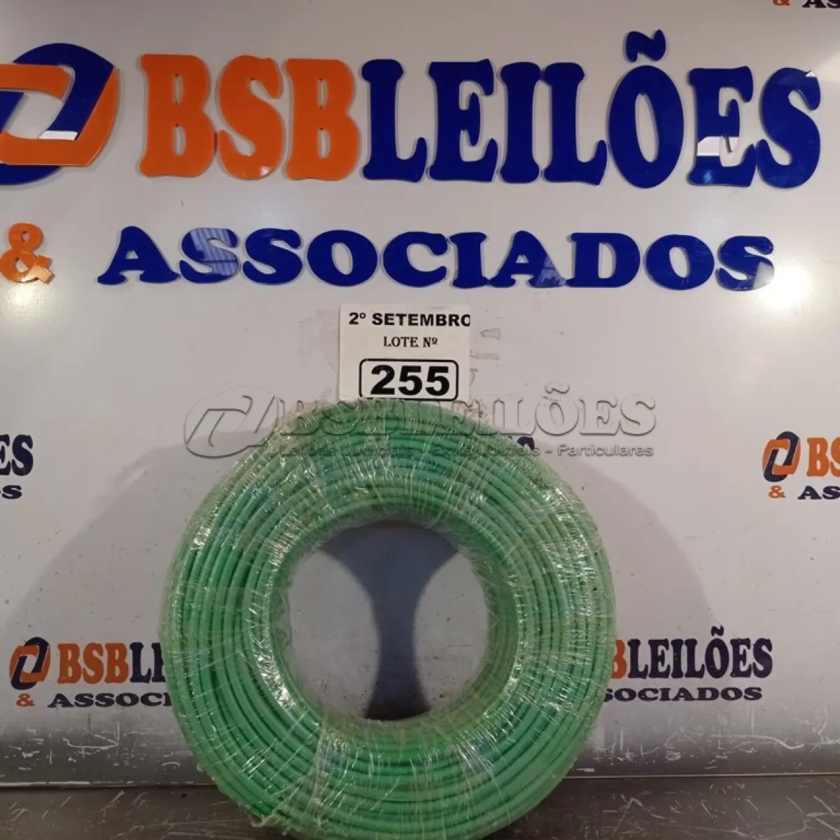 LOTE 255 - 01 ROLO DE CABO FLEXÍVEL 100M 1X10MM NA COR VERDE(NOVO). (NO ESTADO) ATENÇÃO! FAZER A VISITAÇÃO ANTES DE ARREMATAR, NÃO SABEMOS SE FUNCIONA. LEILÃO NÃO TEM GARANTIA E NEM DEVOLUÇÃO, SUJEITO A POSSÍVEIS AVARIAS VISÍVEIS/OCULTAS E/OU AUSÊNCIA DE COMPONENTES.