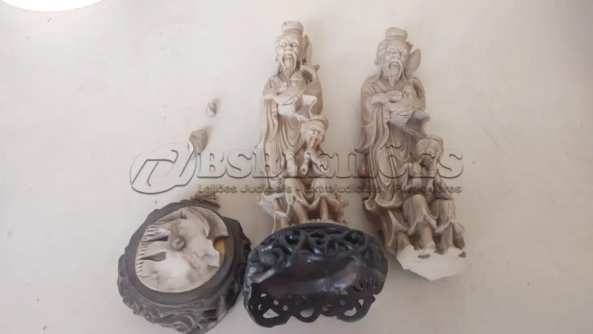 LOTE 037 - ESCULTURA CHINESAS PRA RESTAURAR (NO ESTADO)