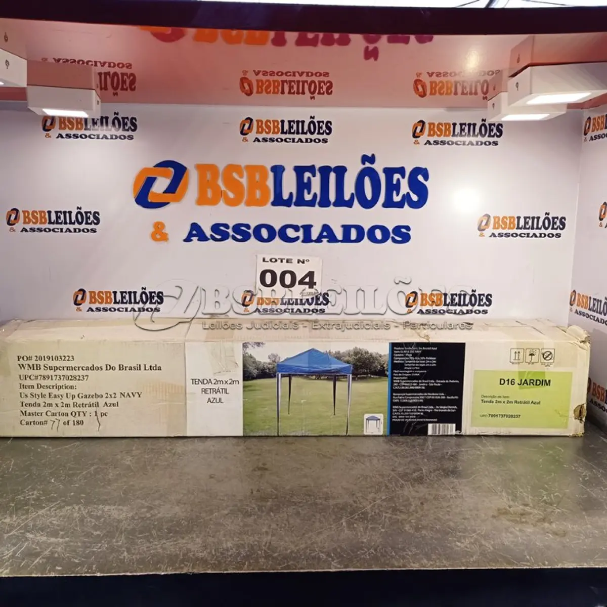 LOTE 004 - 01 - TENDA GAZEBO 2 X 2 MTS DOBRÁVEL SANFONADA RETRÁTIL FÁCIL (NO ESTADO, NÃO SABEMOS SE FUNCIONA. LEILÃO NÃO TEM GARANTIA E NEM DEVOLUÇÃO, SUJEITO A POSSÍVEIS AVARIAS VISÍVEIS/OCULTAS E/OU AUSÊNCIA DE COMPONENTES)