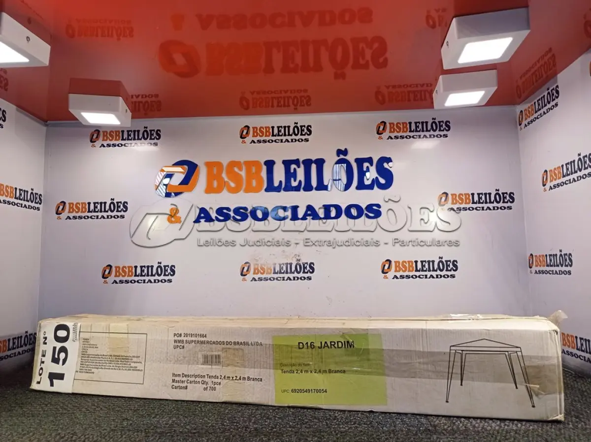 LOTE 150 - 01 – TENDA GAZEBO 2,40 X2,40 (NO ESTADO, NÃO SABEMOS SE FUNCIONA. LEILÃO NÃO TEM GARANTIA E NEM DEVOLUÇÃO, SUJEITO A POSSÍVEIS AVARIAS VISÍVEIS/OCULTAS E/OU AUSÊNCIA DE COMPONENTES)