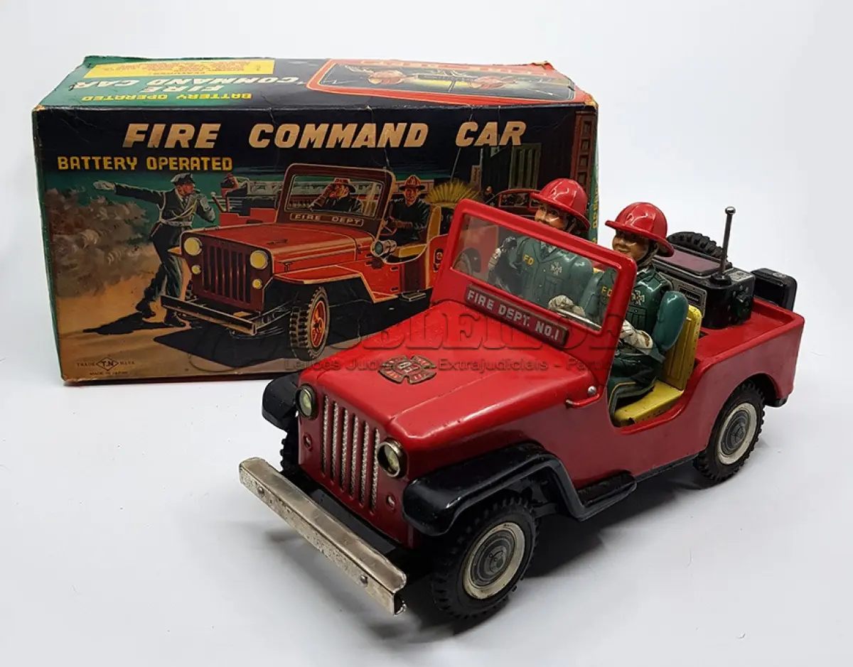 LOTE 089 - RARÍSSIMO JEEP FIRE COMMAND CAR  DA T.N. IMPORTADO DO JAPÃO COM A CAIXA ORIGINAL  ; MUITO BOM ESTADO DE CONSERVAÇÃO PEÇA RARA DE SE ACHAR NESSE ESTADO (NO ESTADO)