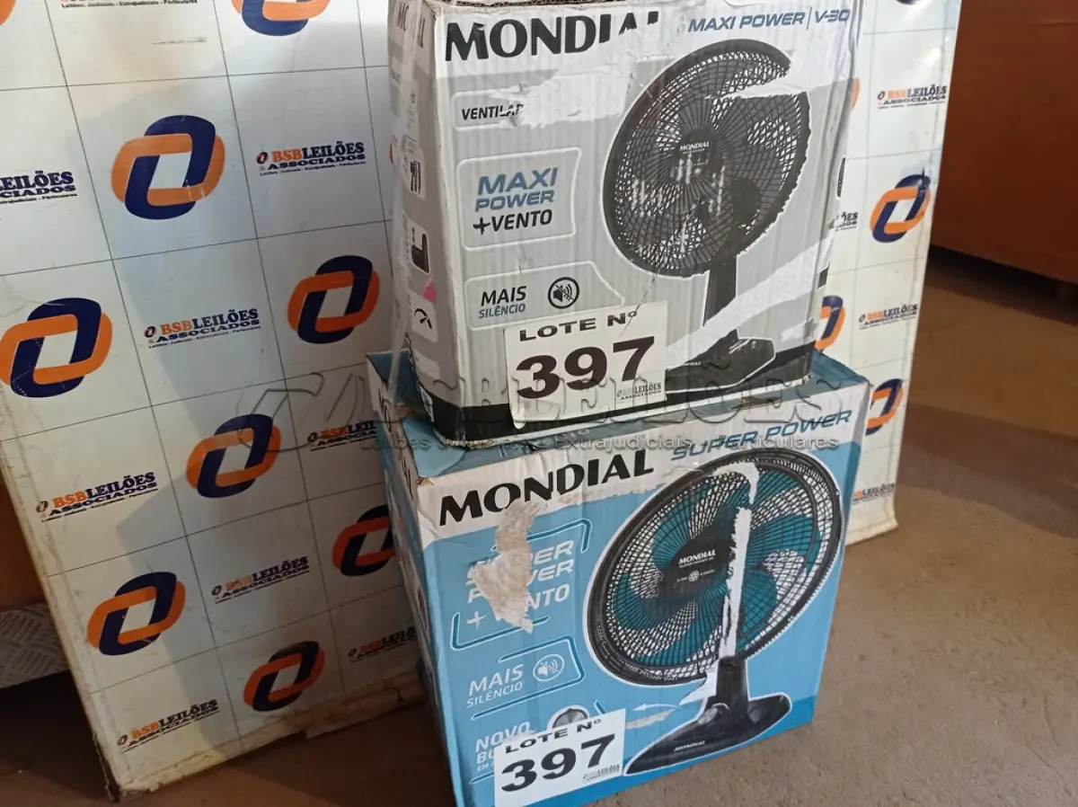 LOTE 397 - 02 – VENTILADORES MONDIAL (NO ESTADO, NÃO SABEMOS SE FUNCIONA. LEILÃO NÃO TEM GARANTIA E NEM DEVOLUÇÃO, SUJEITO A POSSÍVEIS AVARIAS VISÍVEIS/OCULTAS E/OU AUSÊNCIA DE COMPONENTES)