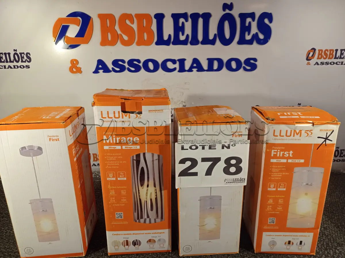 LOTE 278 - 04 - PENDENTES BRONZEARTE (NO ESTADO, NÃO SABEMOS SE FUNCIONA. LEILÃO NÃO TEM GARANTIA E NEM DEVOLUÇÃO, SUJEITO A POSSÍVEIS AVARIAS VISÍVEIS/OCULTAS E/OU AUSÊNCIA DE COMPONENTES)