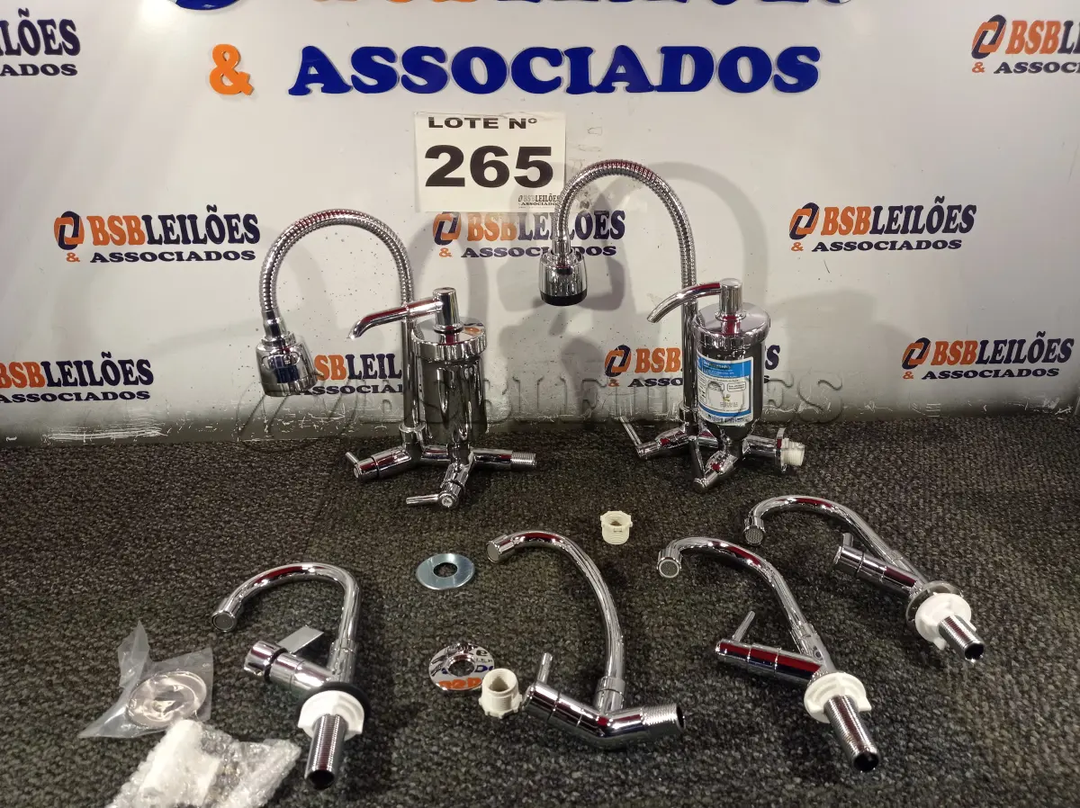 LOTE 265 - 05 – TORNEIRAS DIVERSAS (NO ESTADO, NÃO SABEMOS SE FUNCIONA. LEILÃO NÃO TEM GARANTIA E NEM DEVOLUÇÃO, SUJEITO A POSSÍVEIS AVARIAS VISÍVEIS/OCULTAS E/OU AUSÊNCIA DE COMPONENTES)