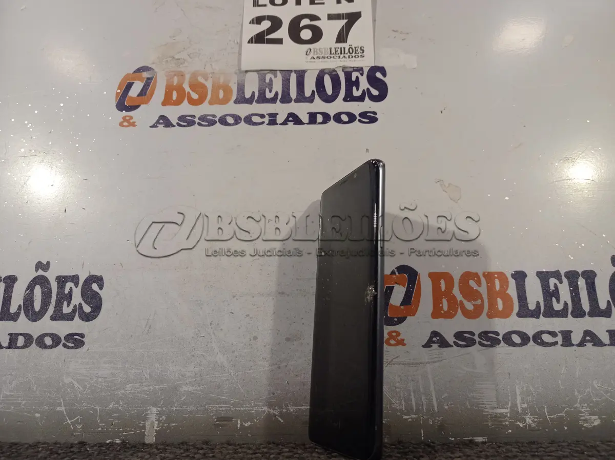 LOTE 267 - 01 – CELULAR SAMSUNG GALAXY S9 PLUS (NO ESTADO, NÃO SABEMOS SE FUNCIONA. LEILÃO NÃO TEM GARANTIA E NEM DEVOLUÇÃO, SUJEITO A POSSÍVEIS AVARIAS VISÍVEIS/OCULTAS E/OU AUSÊNCIA DE COMPONENTES)