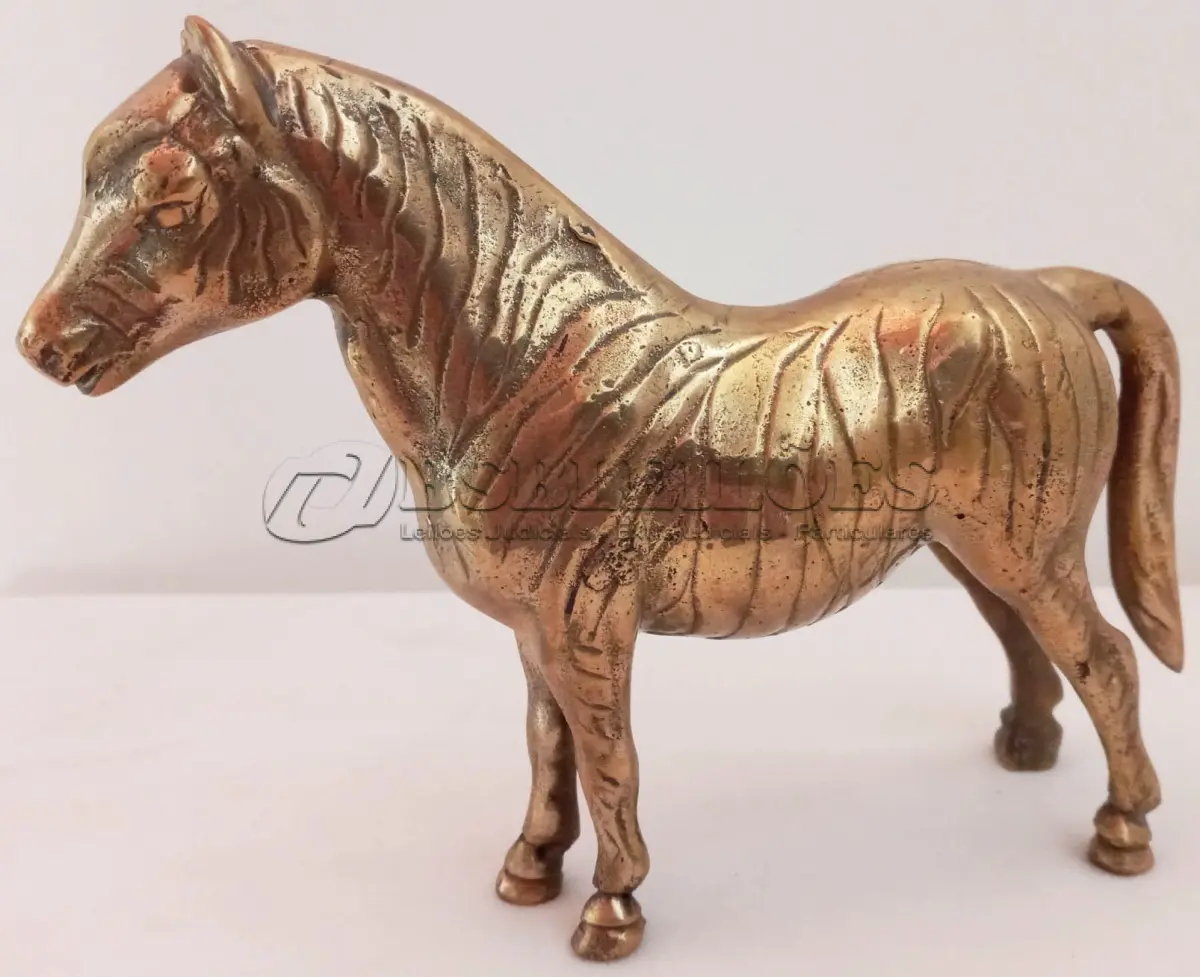 LOTE 167 - ESCULTURA IMPORTADA DA ÍNDIA CAVALO, DIM.: 14X18 CM BRONZE MACIÇO (NO ESTADO)