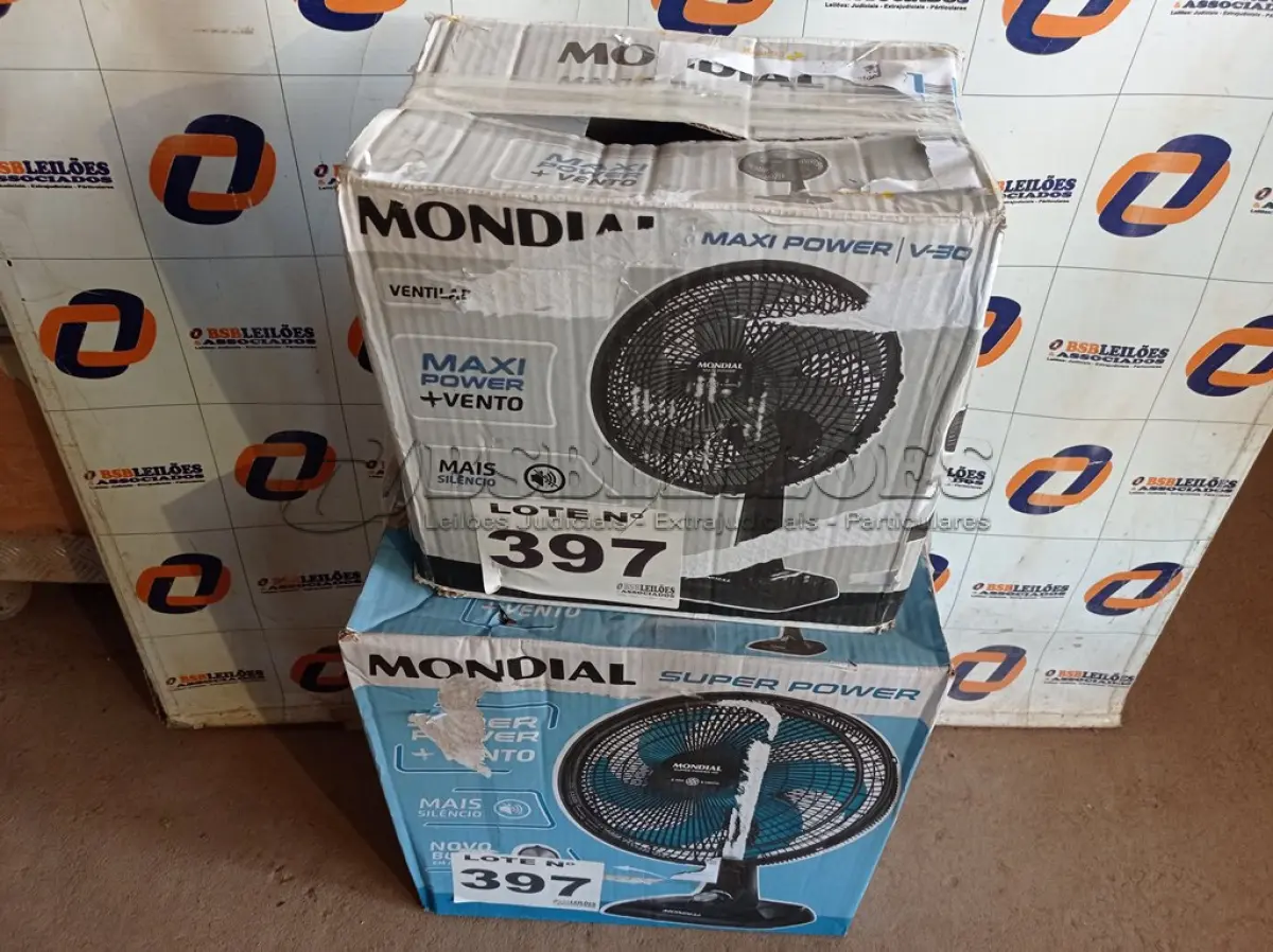 LOTE 397 - 02 – VENTILADORES MONDIAL (NO ESTADO, NÃO SABEMOS SE FUNCIONA. LEILÃO NÃO TEM GARANTIA E NEM DEVOLUÇÃO, SUJEITO A POSSÍVEIS AVARIAS VISÍVEIS/OCULTAS E/OU AUSÊNCIA DE COMPONENTES)