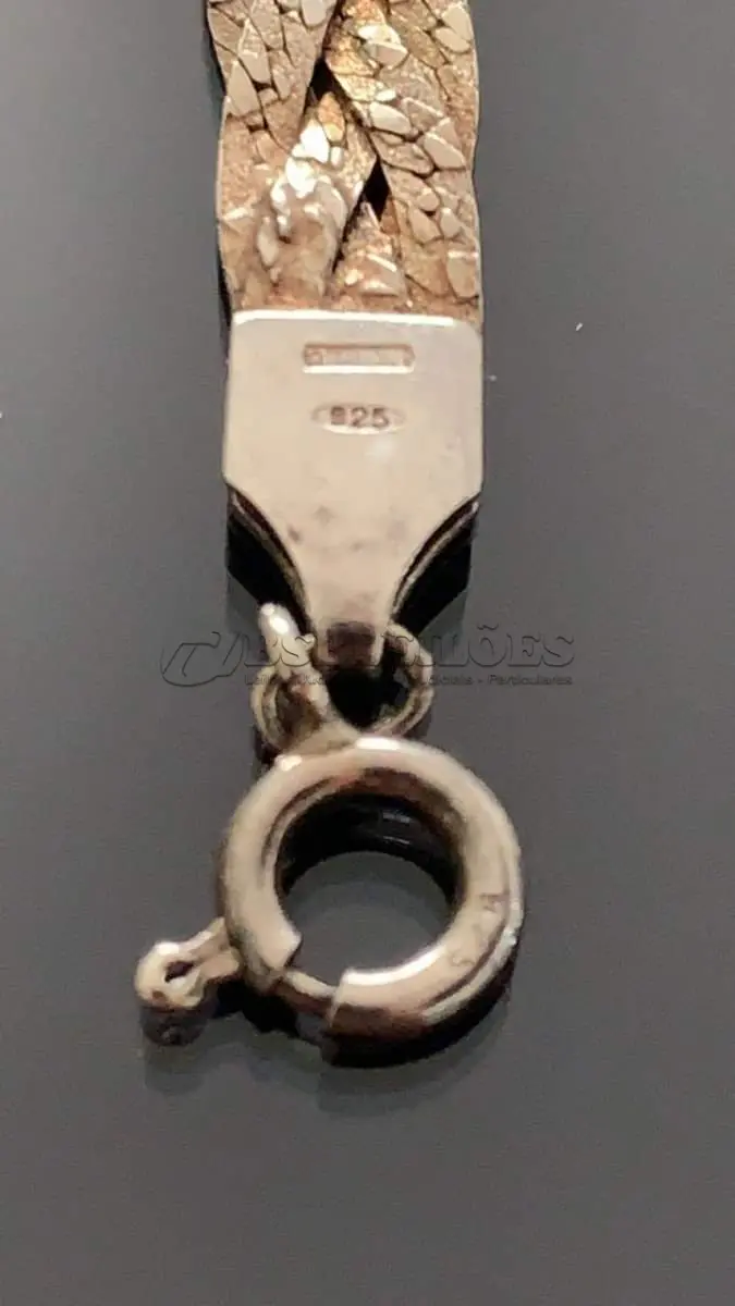 LOTE 305 - PULSEIRA PRATA 925,  COM BANHO DE OURO ROSÉ E AMARELO, MEDINDO 19 CM, (NO ESTADO)