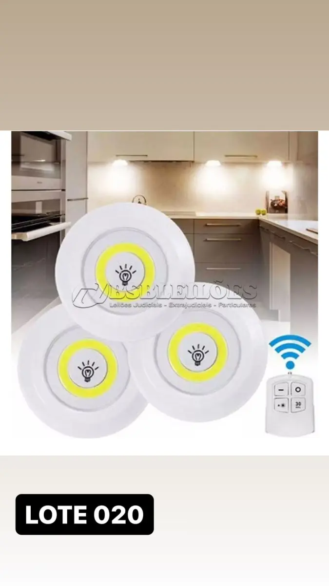 LOTE 020 - 01 KIT DE LUMINÁRIAS LED COM CONTROLE REMOTO(NO ESTADO)
