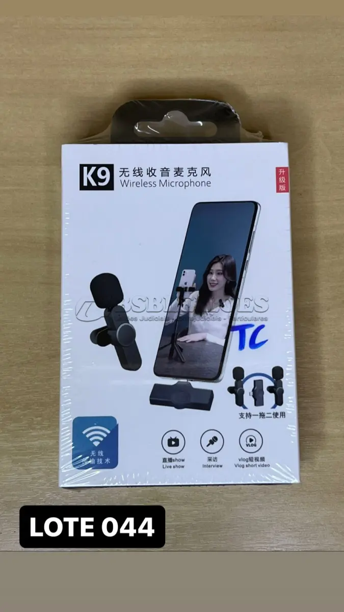 LOTE 044 - 01 MICROFONE BLUETOOTH PARA GRAVAÇÃO DE VÍDEOS EM CELULARES(NO ESTADO)